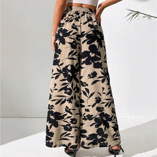 Summer New Fashion Lace-up High Waist Wide Leg Pants - Phosgene