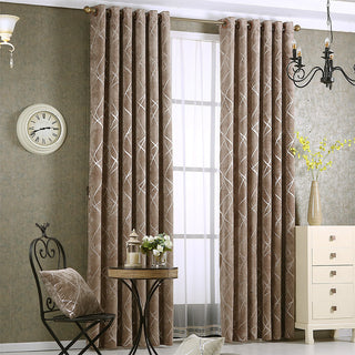 Solid Color Simple Modern Light Luxury Living Room Chenille Blackout Curtains - Phosgene