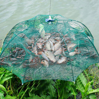 Strengthened 4-20 Holes Automatic Fishing Net Shrimp Cage Nylon Foldable Fish Trap Cast Net Cast Fold Crab Trap Fishing Network - Phosgene