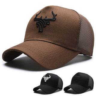 Deer Head Rear Mesh Tall Crown Baseball Cap Men's Summer Breathable - Phosgene