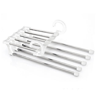 5 In 1 Wardrobe Hanger Multi-functional Clothes Hangers Pants Stainless Steel Magic Wardrobe Clothing Hangers For Clothes Rack - Phosgene