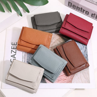 Minimalist And Creative Multi Card Mini Leather Wallet Phosgene