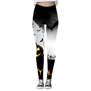 Women's Fashion Halloween High Waist Elastic Yoga Sports Leggings - Phosgene