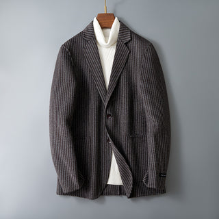 Men's Double-sided Wool Jacket Striped Suit Jacket - Phosgene