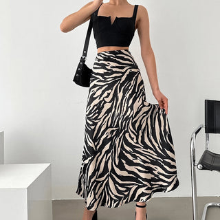 Zebra Stripes A- Line Skirt - Phosgene