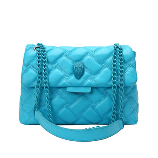 Plaid Embossed Chain Personality Shoulder Bag - Phosgene