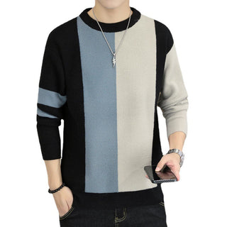 Color-block Crew Neck Warm Sweater Men - Phosgene