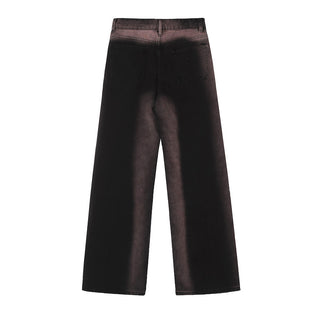 Inkjet Gradient Wide Leg Denim Trousers Men's Hip Hop Phosgene