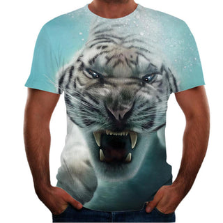 New Animal Print 3d T-shirt Men's Short Sleeve Phosgene