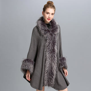 Faux Fur Cape Cape Women's Coat - Phosgene