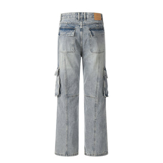 Punk Overalls Denim Trousers Men's Fashion Brand Stitching Phosgene