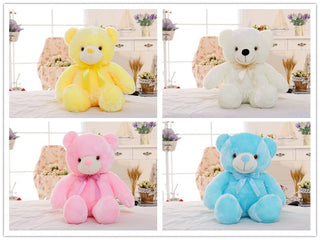 Creative Light Up LED Teddy Bear Stuffed Animals Plush Toy Colorful Glowing Christmas Gift For Kids Pillow - Phosgene