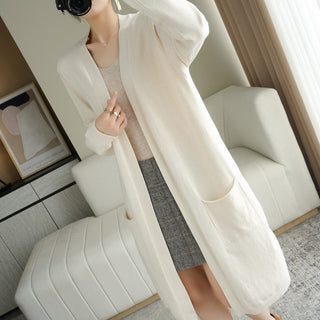 No Buckle Lazy Wind Fashion Long Cardigan Knitted Coat Women - Phosgene