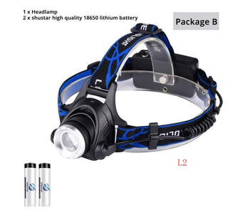 USB Charging Built-in Smart Sensor Head-mounted Outdoor Fishing Headlight - Phosgene