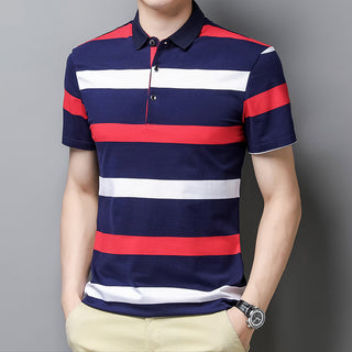 New Men's Clothing Short-sleeved Summer Top T-shirt Solid Color Casual Polo Collar Polo Shirt Casual Half-length Sleeve Versatile Clothes Phosgene