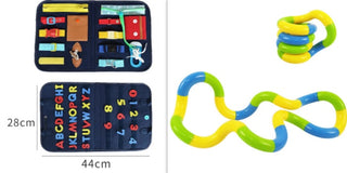 New Busy Book Children's Busy Board Dressing And Buttoning Learning Baby Early Education Preschool Sensory Learning Toy - Phosgene