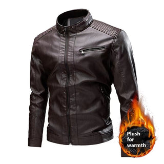 Spring And Autumn Cross-border Casual Men's Leather Clothing Stitching Motorcycle Retro Fashion Leather Jacket Coat - Phosgene