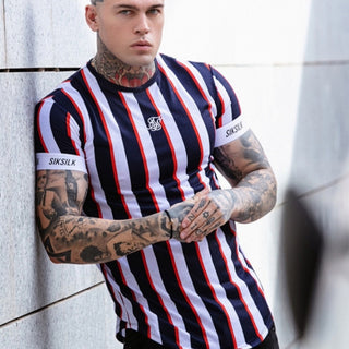 Trendy Men's Vertical Striped Sports Top Phosgene