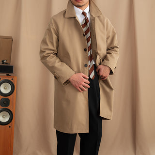 Lapel Single Breasted Business Casual Mid-length Trench Coat - Phosgene