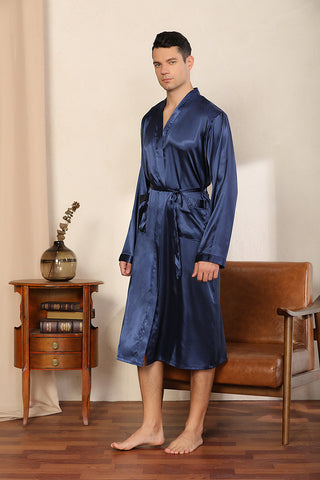 Men's Robe Ultra-thin Cardigan Nightgown Loose Plus Size - Phosgene