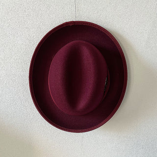 High-grade Fabric Handmade Feather Felt Cap Men's Hamburger Hatband Lining - Phosgene