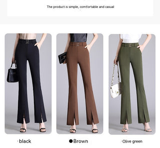 Women's High Waist Casual Wide And Long Cropped Pants - Phosgene