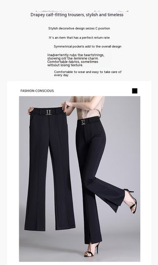 Women's High Waist Casual Wide And Long Cropped Pants - Phosgene