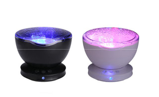 Ocean Wave Projector LED Night Light Remote Control TF Cards Music Player Speaker Aurora Projection - Phosgene