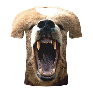 New Animal Print 3d T-shirt Men's Short Sleeve Phosgene