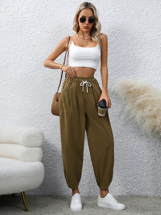 Women's Drawstring Pocket Fashion Loose Casual Pants - Phosgene