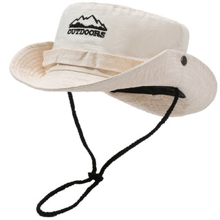 Summer Outdoor Mountaineering Slub Cotton Sun-proof Bucket Hat - Phosgene