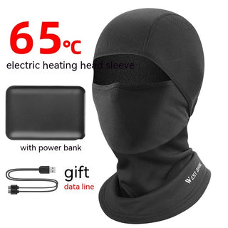 Cycling Heating Hood Winter Warm Face Mask Ski Fleece Hood Electric Heating Hood Cycling Fixture - Phosgene