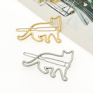 Metal hollow KT cat hairpin alloy frog clip hairpin clip hair accessories - Phosgene