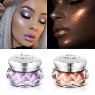 Face Highlighter Jelly Gel Mermaid Eyeshadow Glow Body Glitter Festival Makeup Iluminador Gold Liquid Highlighter Bronzer - Phosgene