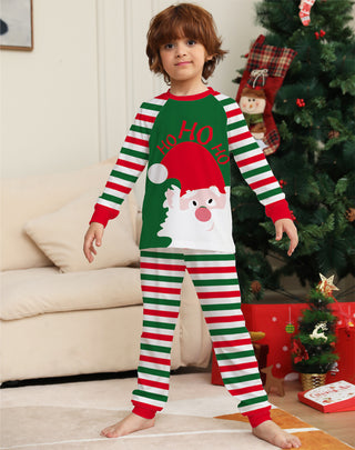 Family Christmas Pajamas Matching Sets Red Stripe Xmas Holiday Sleepwear Jammies Long Sleeve PJs Outfits - Phosgene