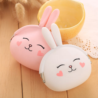 Cartoon silica gel zero purse Korean lovable rabbit zero purse candy color packet key bag lady bag - Phosgene