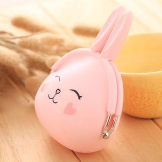 Cartoon silica gel zero purse Korean lovable rabbit zero purse candy color packet key bag lady bag - Phosgene