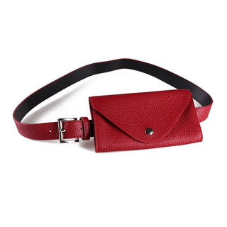 Litchi Pattern Mobile Phone Waist Bag Belt Type - Phosgene