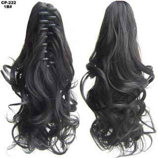 Long Wave Ponytail Wrap Around Ponytail Clip In Hair Headwear Gray Hairpiece Natural Extensions - Phosgene