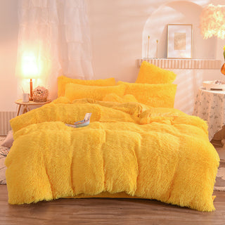 Luxury Thick Fleece Duvet Cover Queen King Winter Warm Bed Quilt Cover Pillowcase Fluffy Plush Shaggy Bedclothes Bedding Set Winter Body Keep Warm - Phosgene