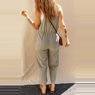 Solid Color Camisole Jumpsuit Loose Sleeveless - Phosgene