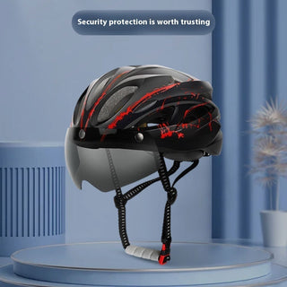 Bicycle Riding Protective Helmet Belt Goggles - Phosgene