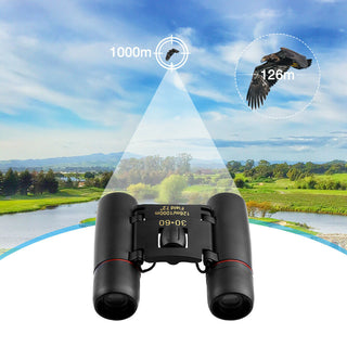 Binoculars 30x60 Zoom Travel Compact Folding Telescope Hunting Day Night Outdoor Small Pocket Binoculars Compact Adults, Mini Kids Binoculars Boys For Bird Watching, Concert Theater Opera - Phosgene