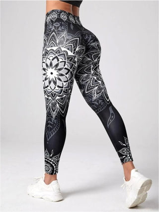 Ink Printing Yoga Trousers Fashion Slim Women's Skinny Pants - Phosgene