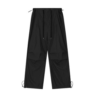 Solid Color Thin Sports Drawstring Pleated Casual Straight-leg Overalls Men - Phosgene