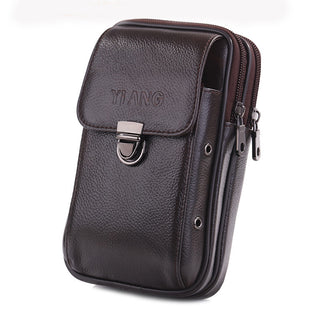 Horizontal And Vertical Leather Belt Mobile Phone Bag - Phosgene