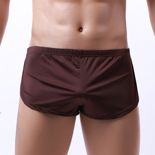 Men's Silky Round Edge Sports Boxers Home Shorts Three-point Pants - Phosgene