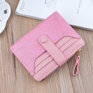 Fashion Zipper Hasp Leather Wallet Card Holder - Phosgene