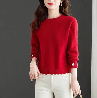 Women's Knitwear Simple Crew Neck Pullover Sweater - Phosgene