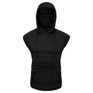 Mens Mask Button Sports Vest Hooded - Phosgene